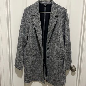 Torrid Dark Grey Tweed Knit Boyfriend Blazer